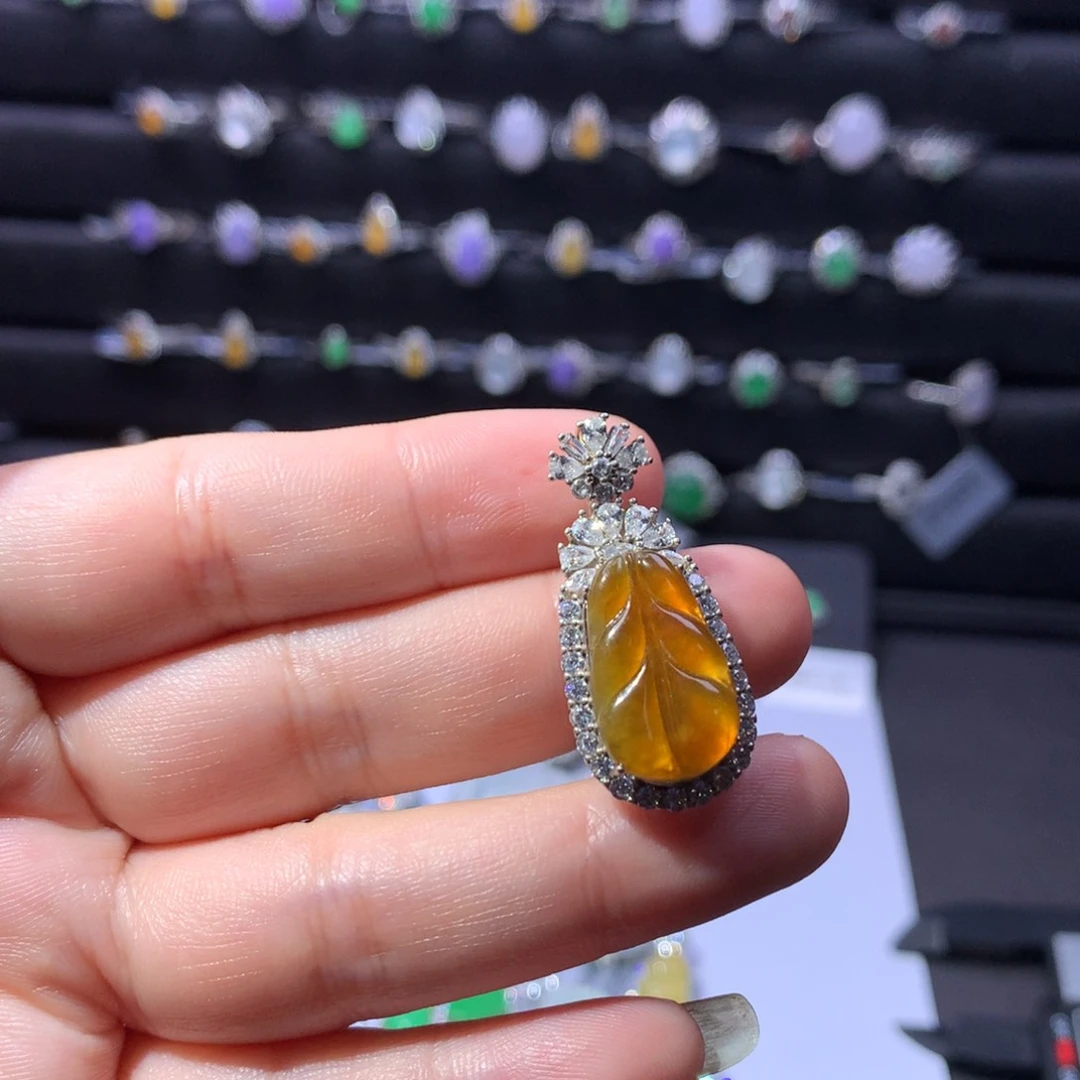 银S925镶嵌翡翠耳饰