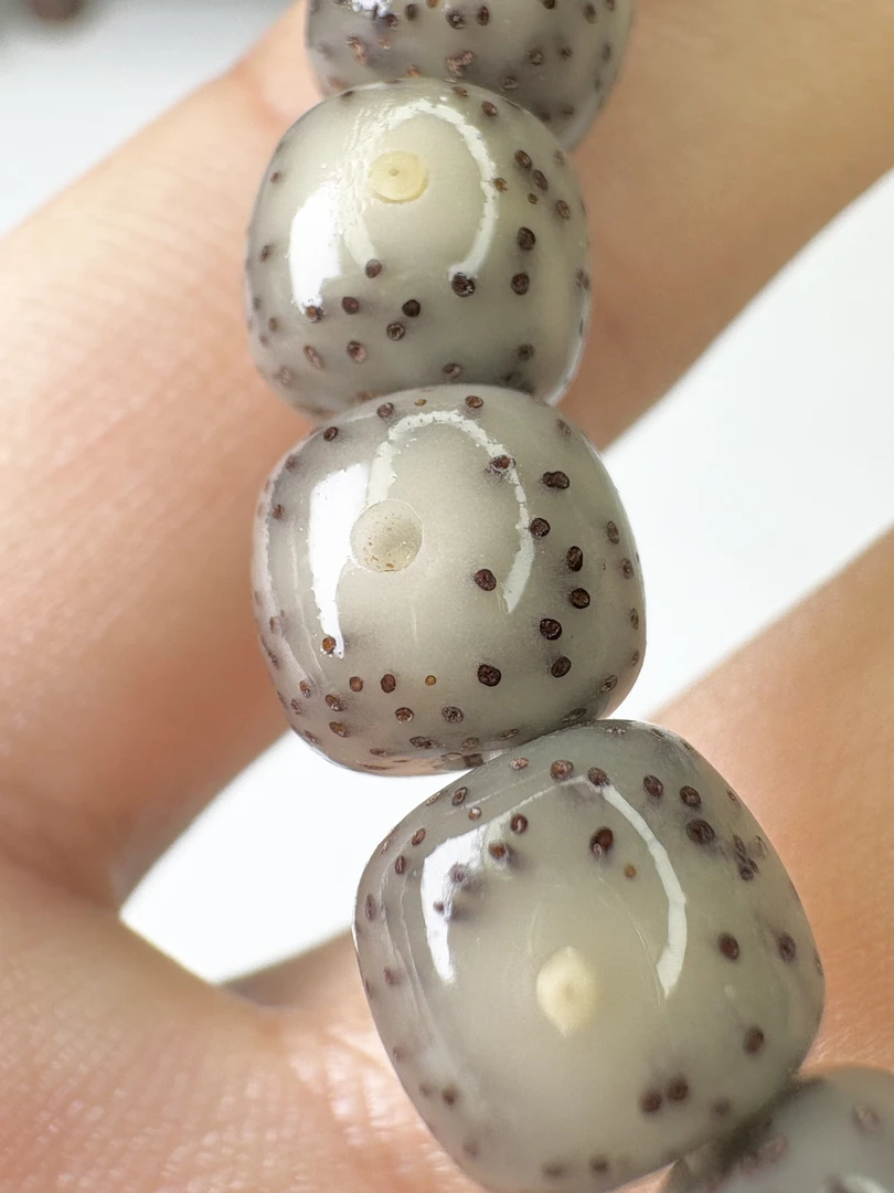 【糯冰爆透】8x9星月菩提桶珠手串大眼睛火龙果星点均匀分布