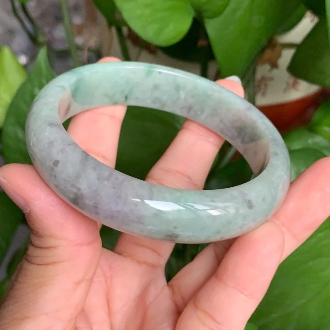 翡翠手镯60.4圈口正品天然缅甸翡翠A货玉手镯正圈翡翠手镯玉手镯