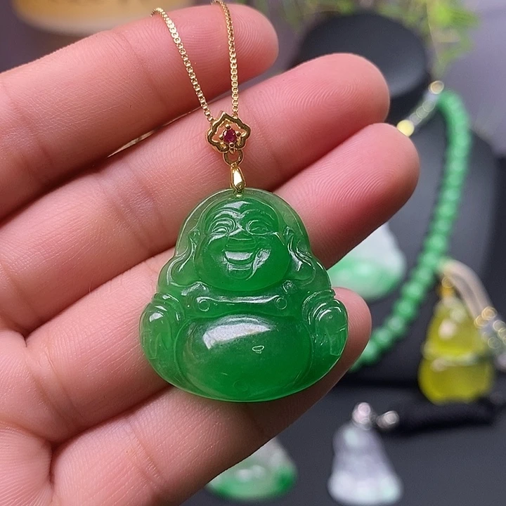 翡翠未镶嵌吊坠(赠链)