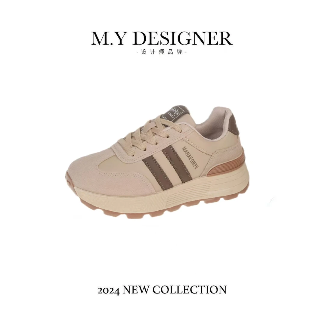 M.Y媛总 复古2024年新款厚底百搭休闲轻便增高运动鞋6220-A