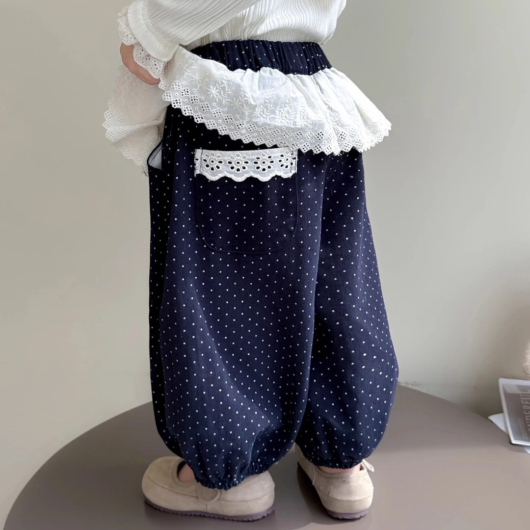 女童洋气宽松外穿春秋季束脚裤子女宝宝2025新款时髦休闲裤早秋装