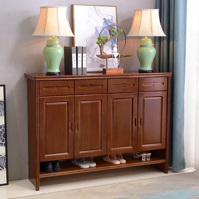 实木鞋柜二三门家用大容量进门入户玄关客厅储物收纳中式四门过道