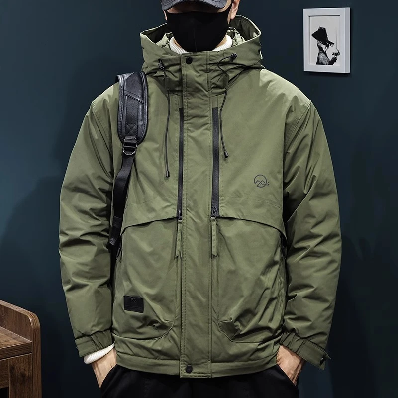 U&PURA男士春秋运动爆款冬工装羽绒服男2024新款秋冬保暖加厚连帽