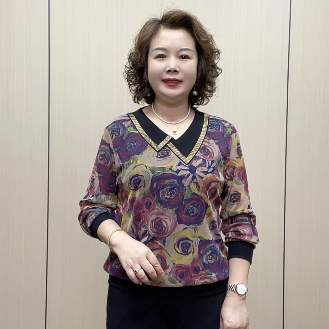 2025秋季宽松百搭洋气时尚宽松气质显瘦长袖妈妈装