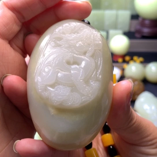 石材方解石手把件