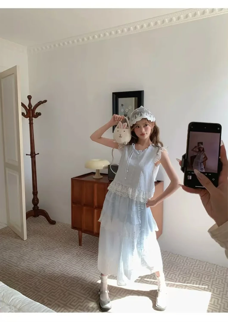 2025夏季新款小众设计减龄气质裙子套装女两件套