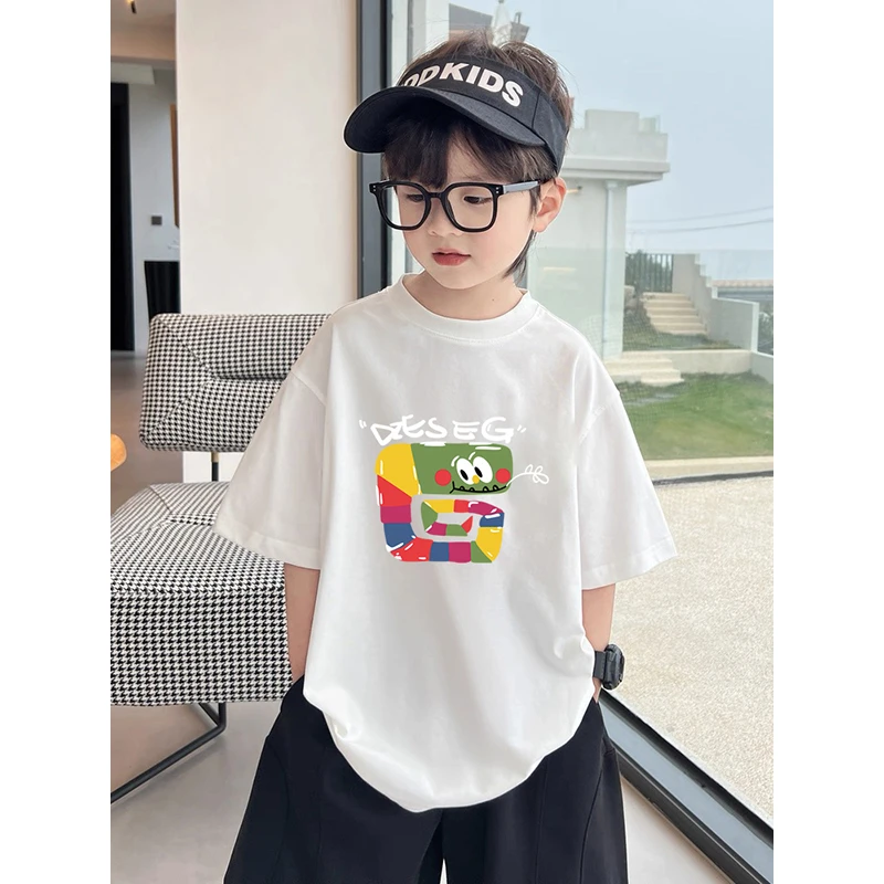 新款夏季短袖夏装上衣痞帅男童纯色纯棉T恤韩版男童t恤潮流时尚