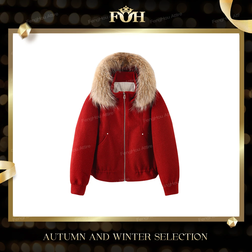 【封后轻奢设计】时尚大毛领百搭保暖羽绒服大衣外套13855