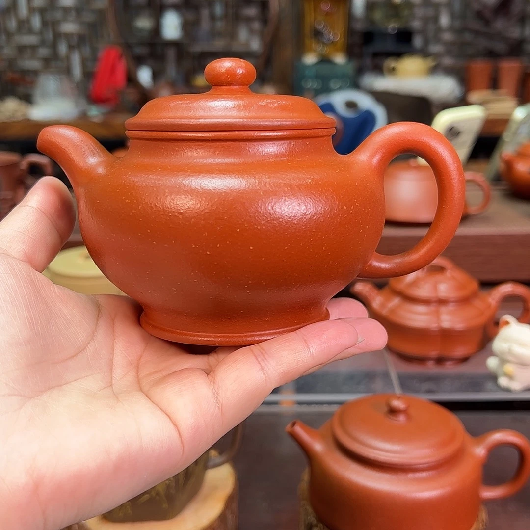 奥***哥茶壶紫砂微瑕生砂朱泥掇只