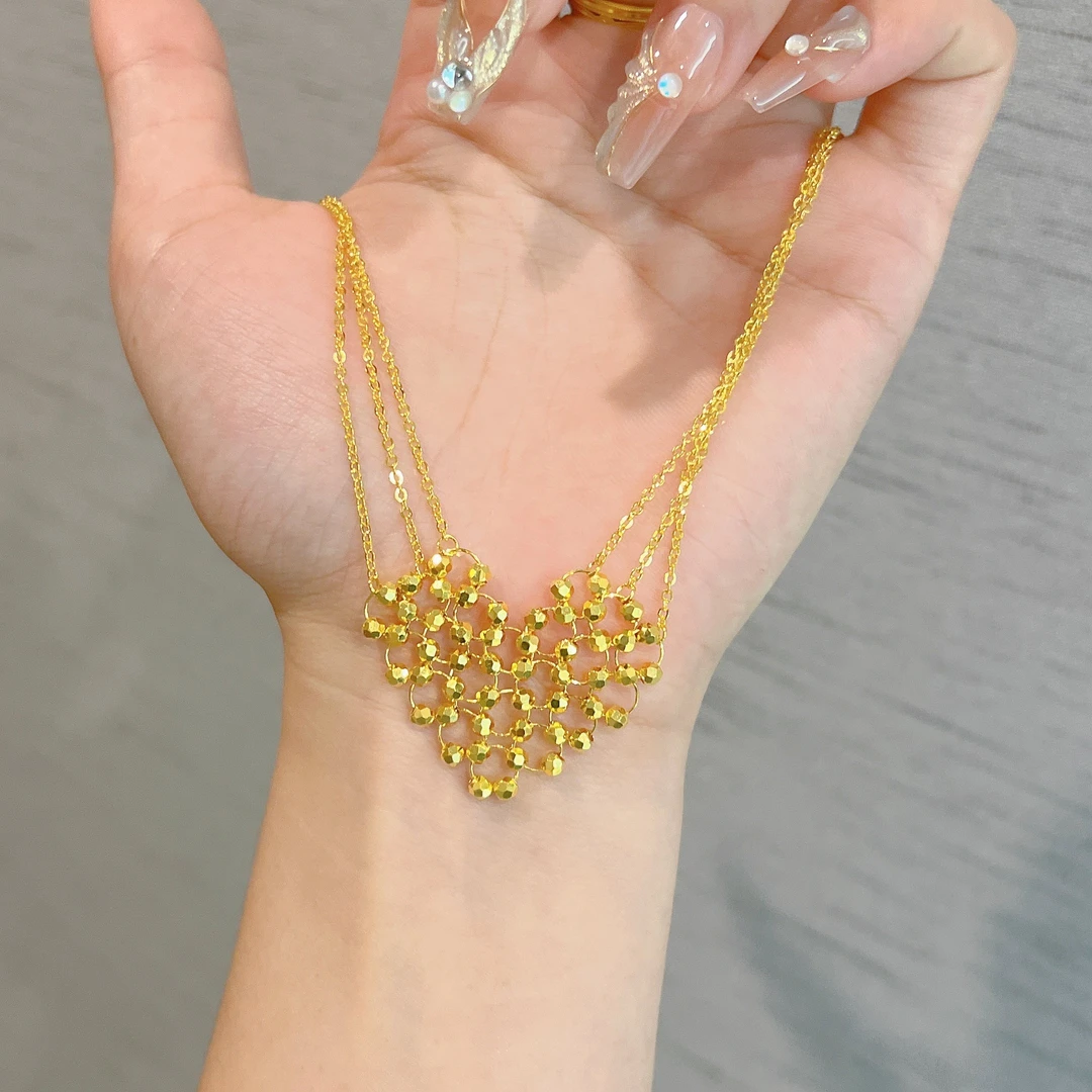 不支持7天无理由【蹦迪珠爱心黄金套链】足金999多样性发一