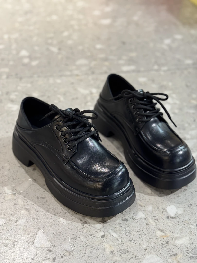 新品厚底黑色秀气洋气乐福鞋单鞋女鞋2355