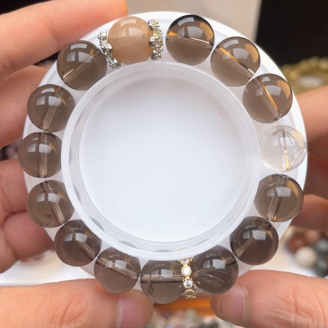 未镶嵌手链水晶茶晶DIY手串 12mm