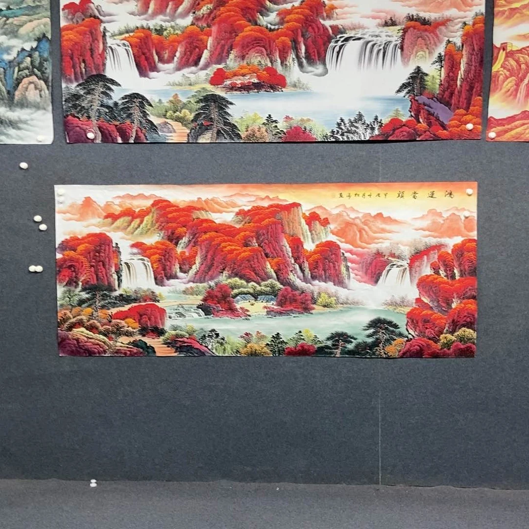 国画小八尺山水一副