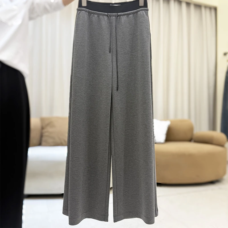 ZAW大码女装休闲阔腿裤女春秋胖mm大腿粗屁股大显瘦直筒裤子25408