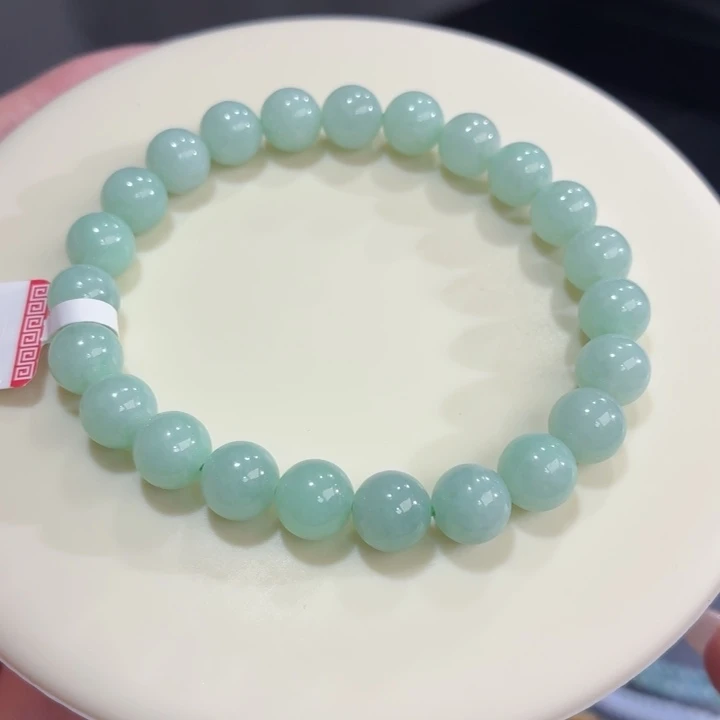翡翠未镶嵌手链果绿卡8.5