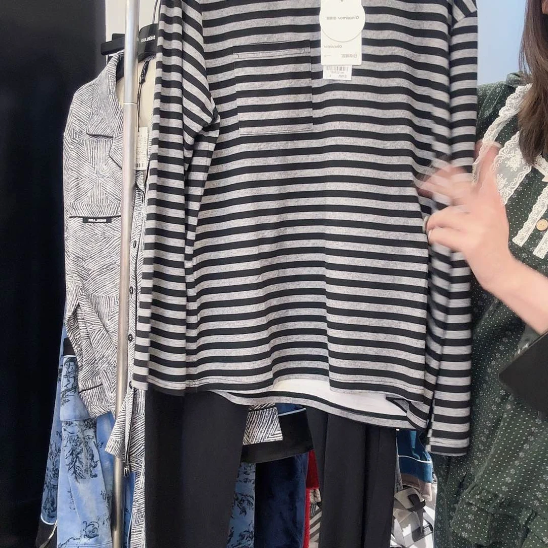 三醋酯纤维灰色条纹L套装