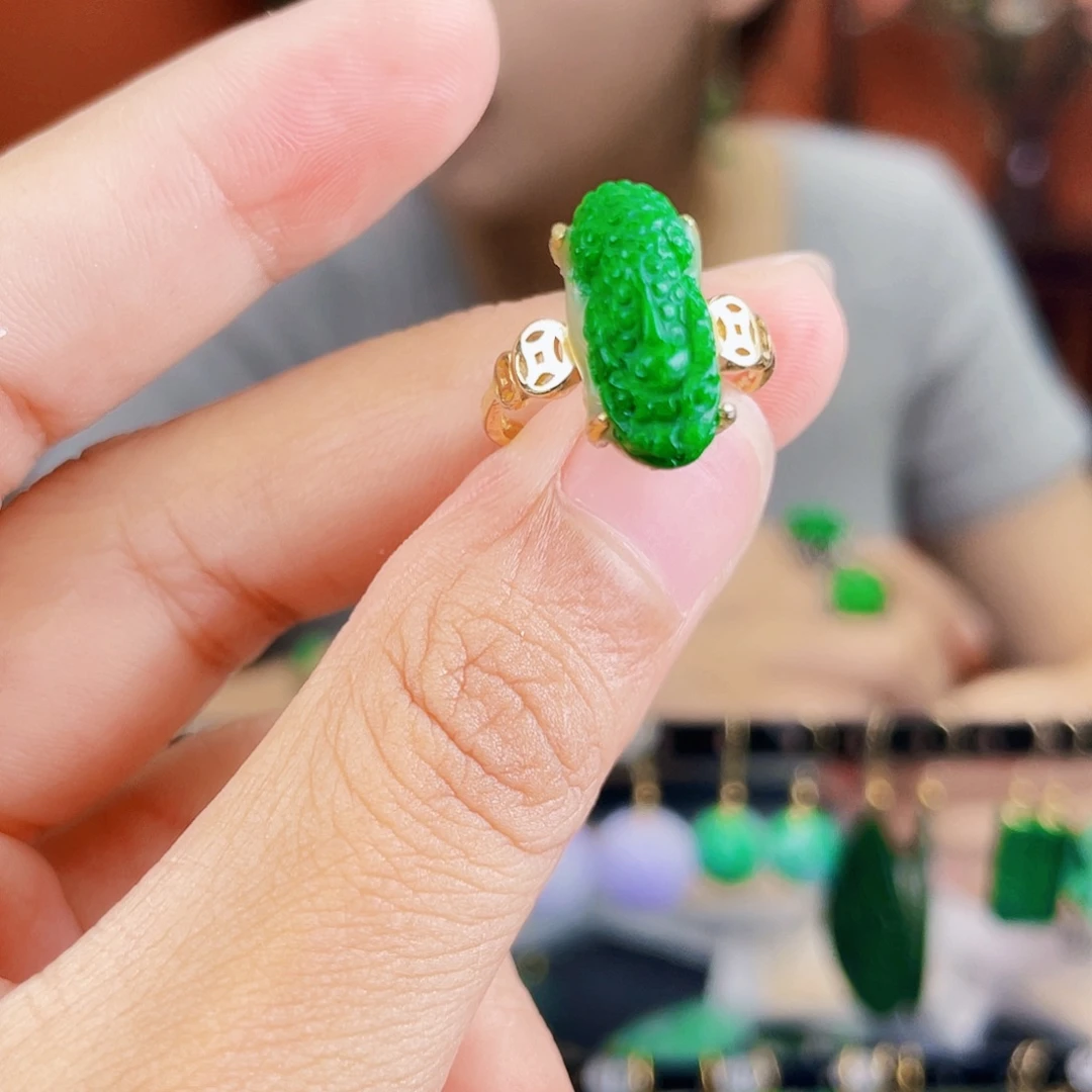 翡翠银S925镶嵌耳饰