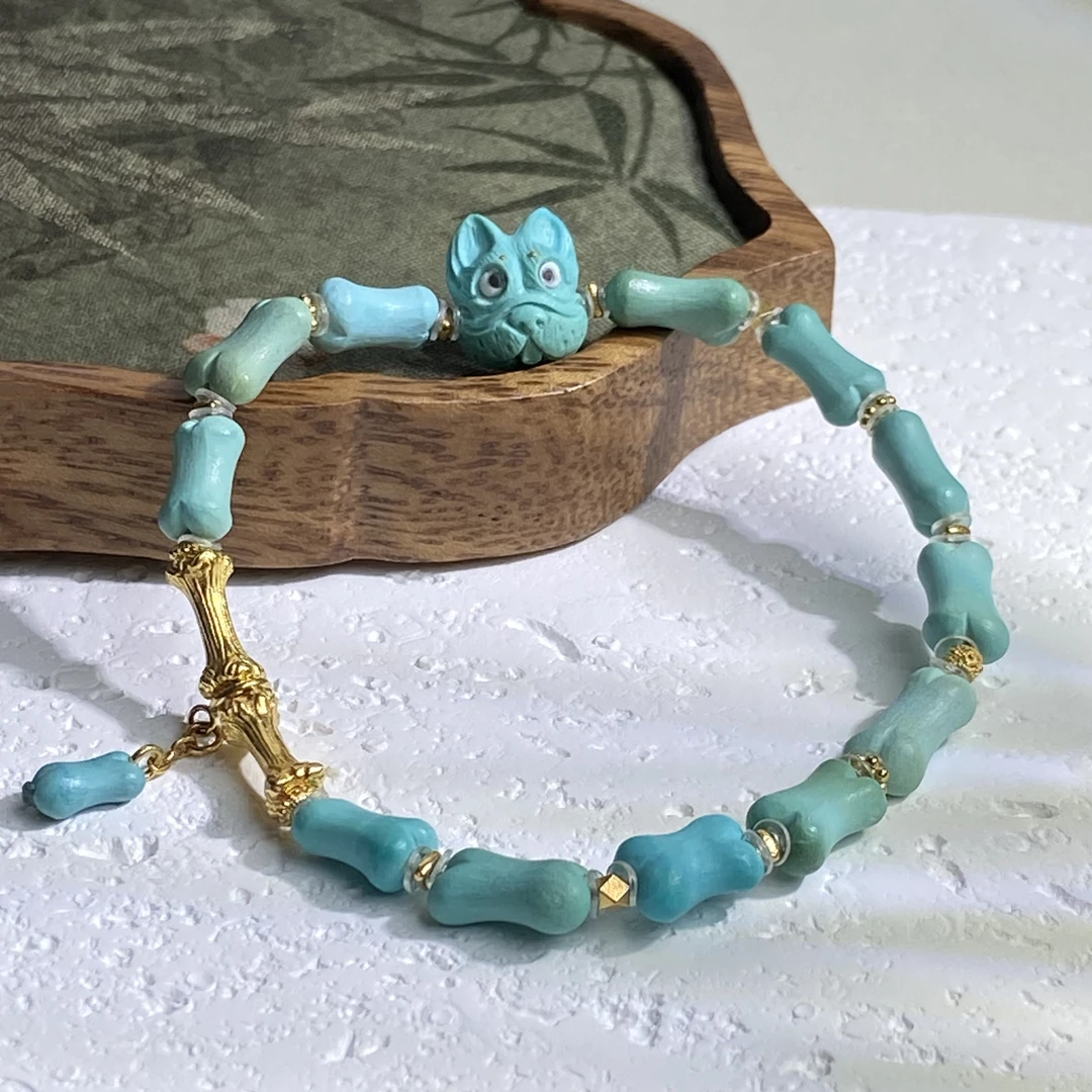 原矿绿松石手串炫彩单圈DIY设计15手围【春日珠宝】