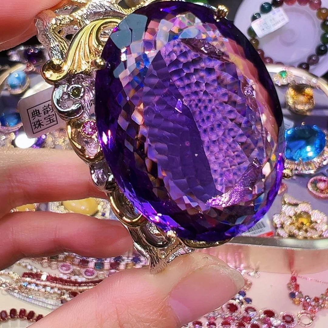 银S925镶嵌手镯紫晶琳*