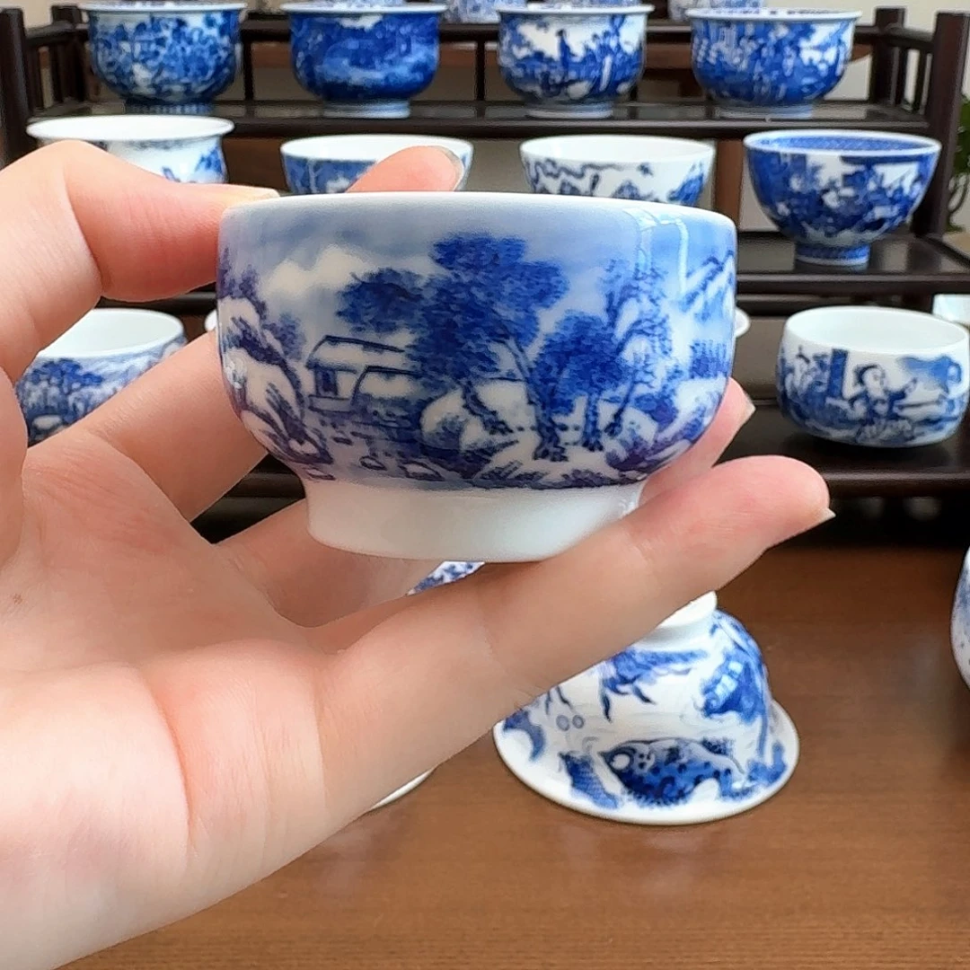 瓷片九段雪景主人杯