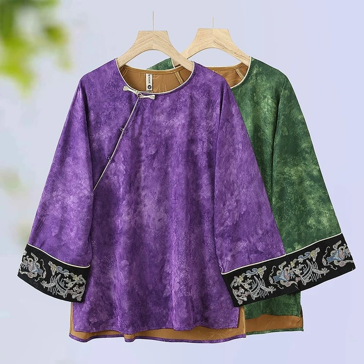高货显瘦复古新中式百搭民族风刺绣上衣