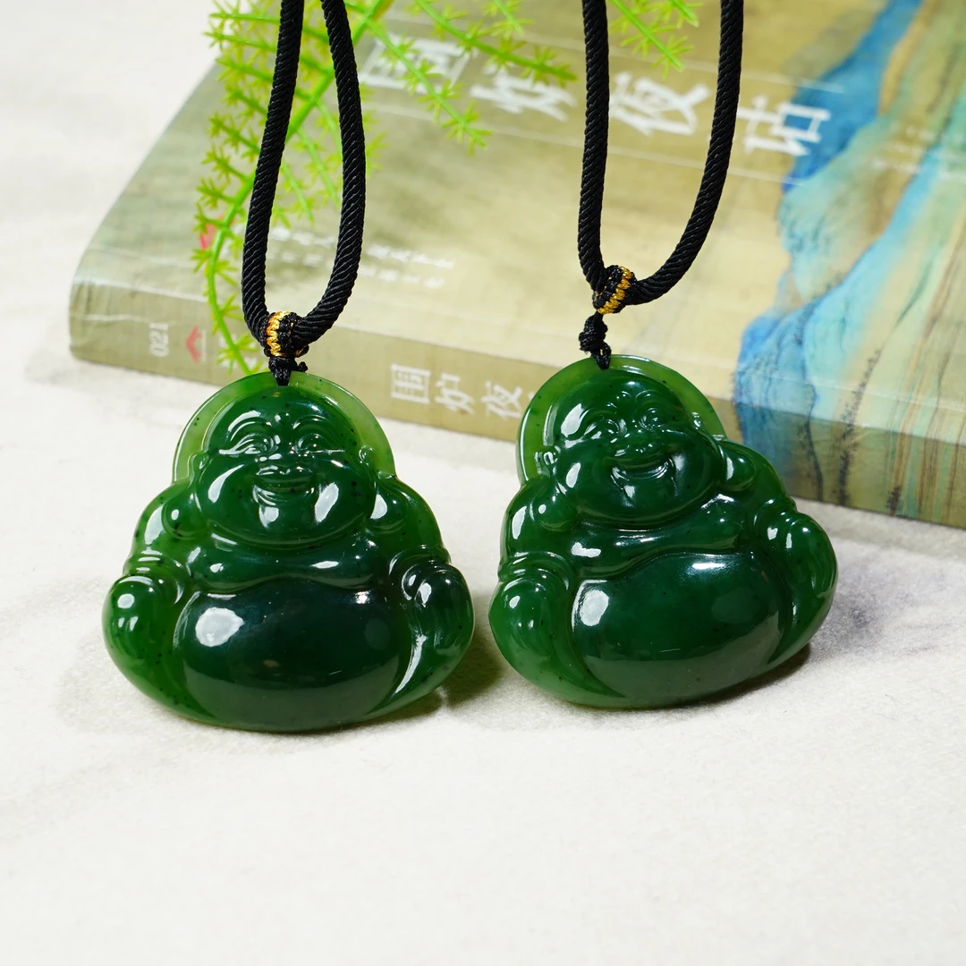 【小池专属】和田玉碧玉佛公吊坠 多样性发一 48*48*10 V2752 清