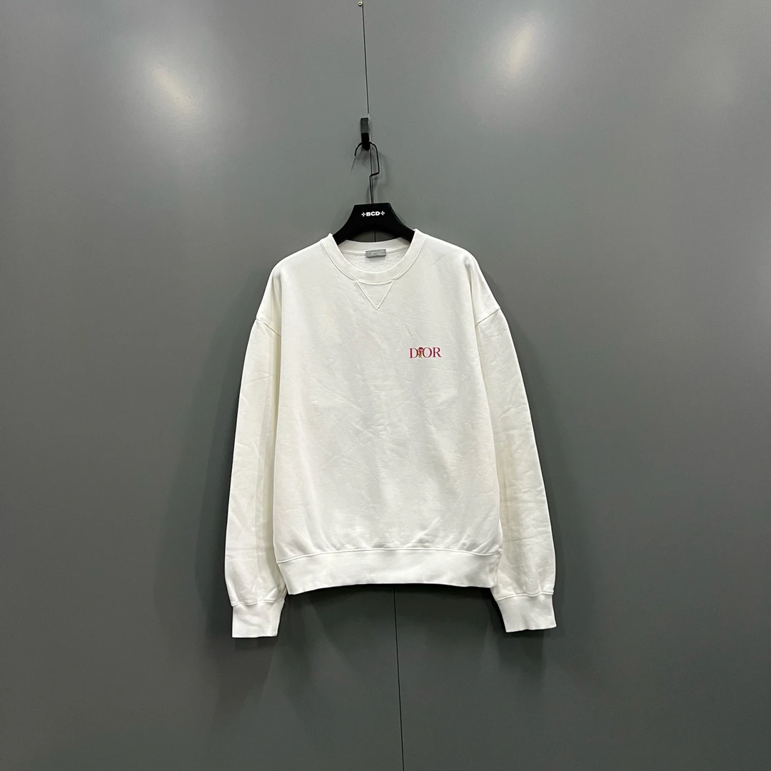 99新 DIOR/迪奥 (ll) 白色花卉logo刺绣卫衣 L码/018007