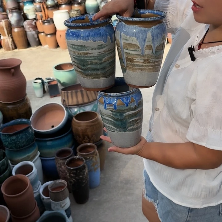 口14高20瑕疵三个盆子。