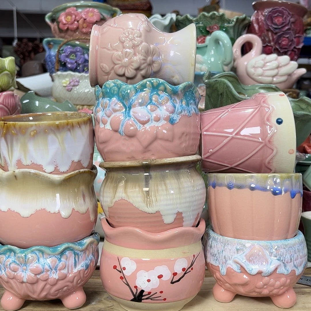 陶瓷陶瓷花盆特价上新口7-10厘米