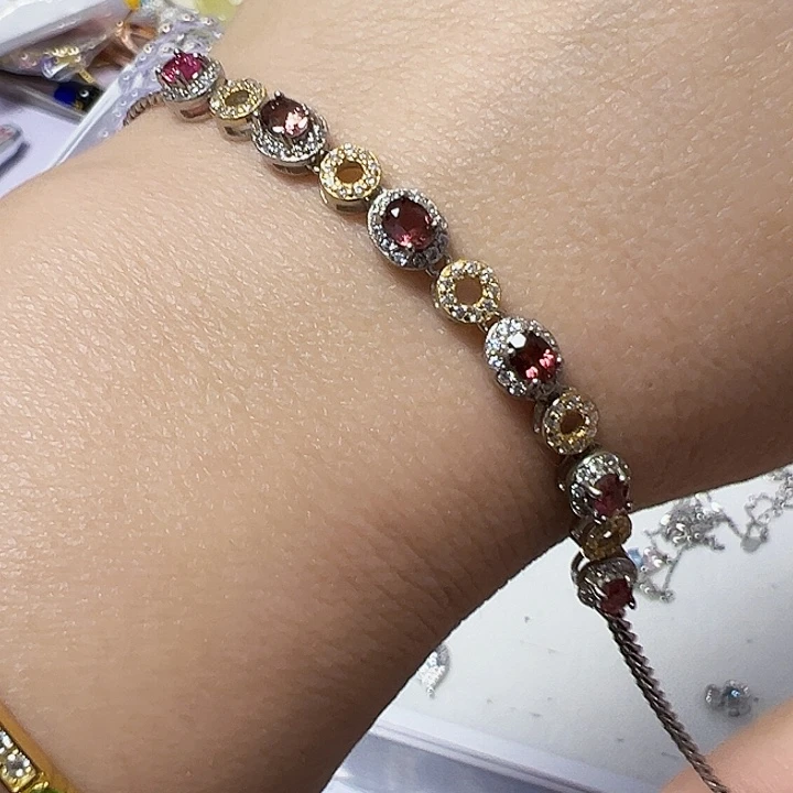 碧玺银S925镶嵌手链