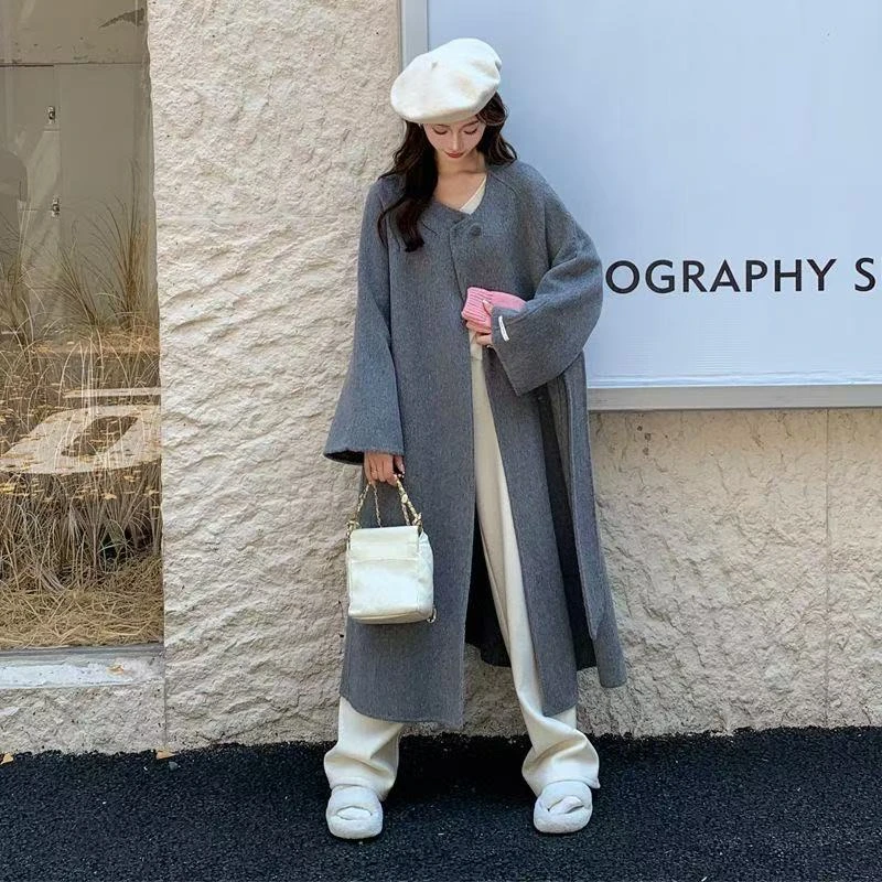 237号（款号X103灰色白色咖色长款分尺码毛呢外套