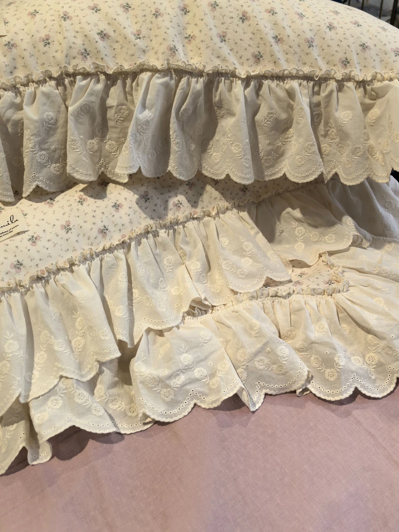 【超级红】雨薇 全棉花边款四件套