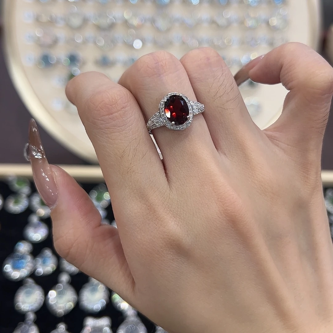 H***h蛇纹石玉银S925镶嵌戒指