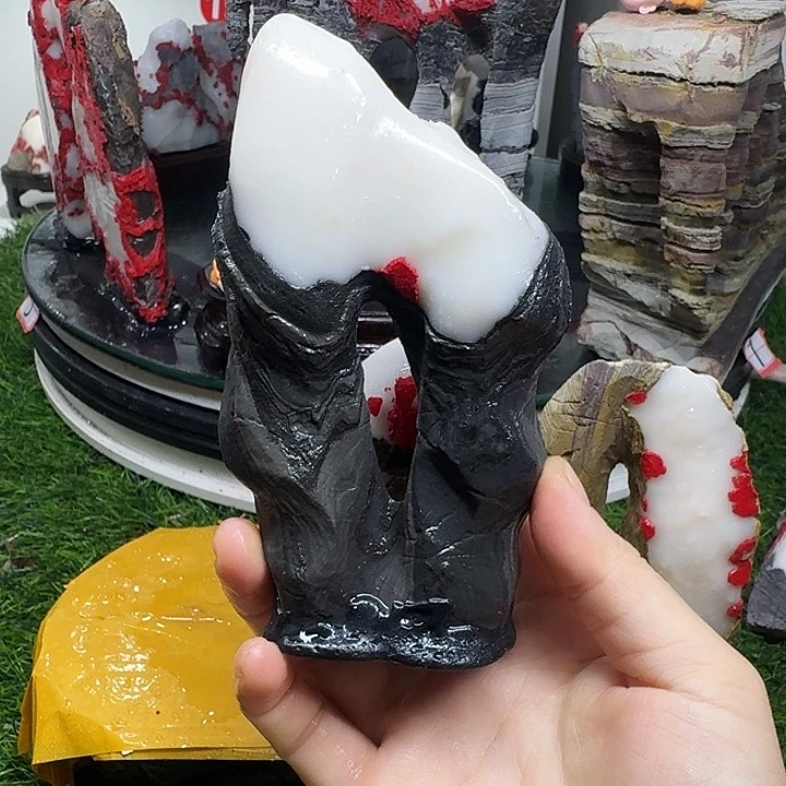 石材蓝***w灵璧石白灵玉八音磬