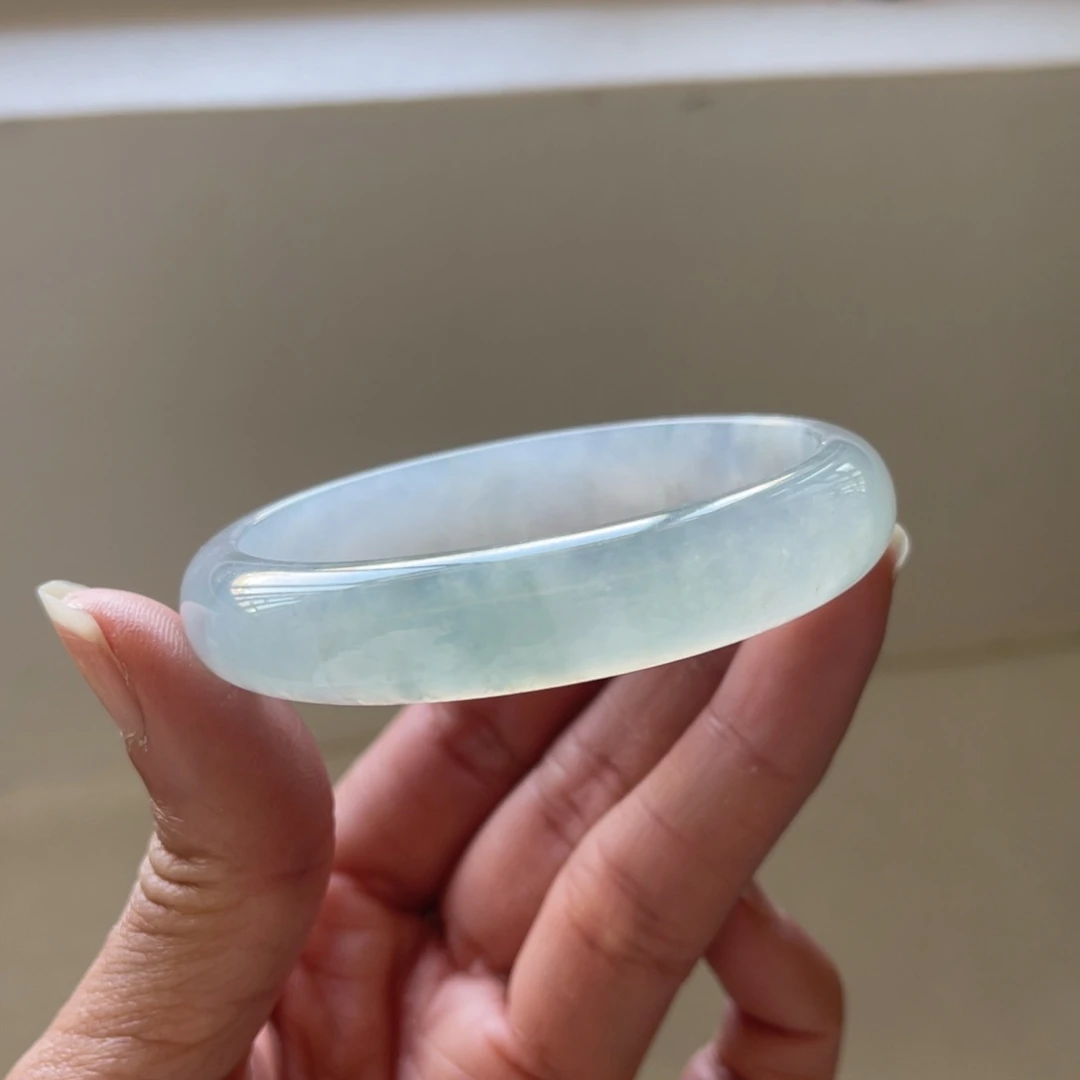 翡翠未镶嵌手镯55.7圈贵妃镯三天鉴赏期