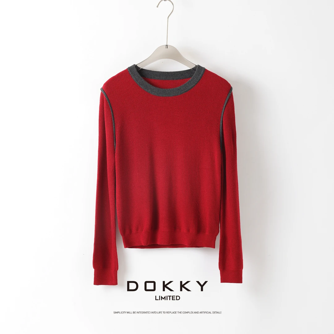 【限量尖货.中古香香.紫标】DOKKY高定亲肤纱线.韩系|撞色打底衫