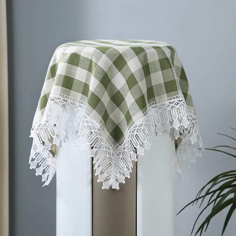 绿色格子（85*85cm）茶几桌布餐桌布居家布方形北欧简约现代
