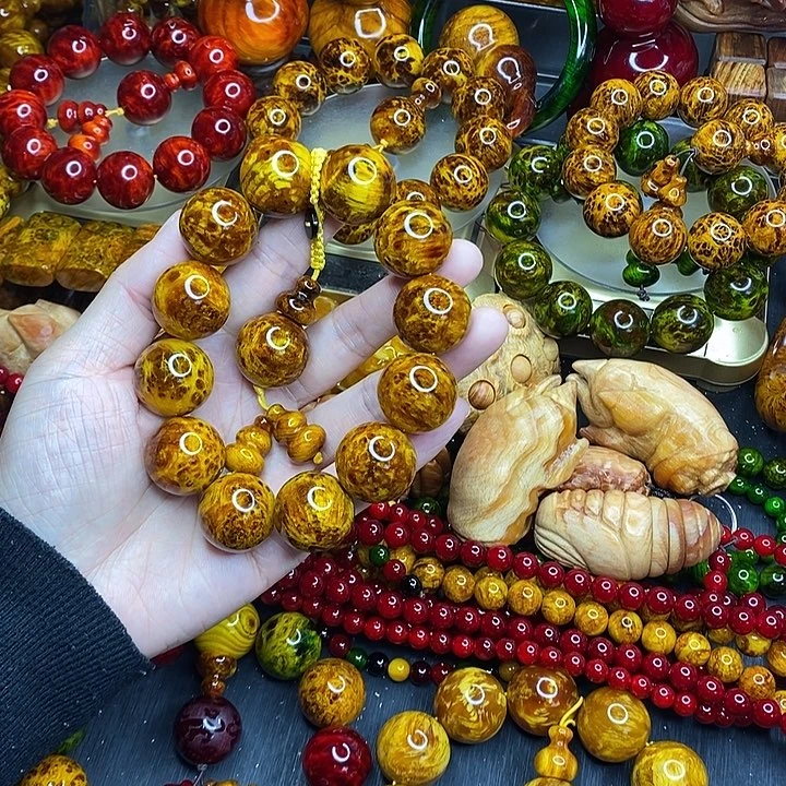 松木琥珀木文玩手串