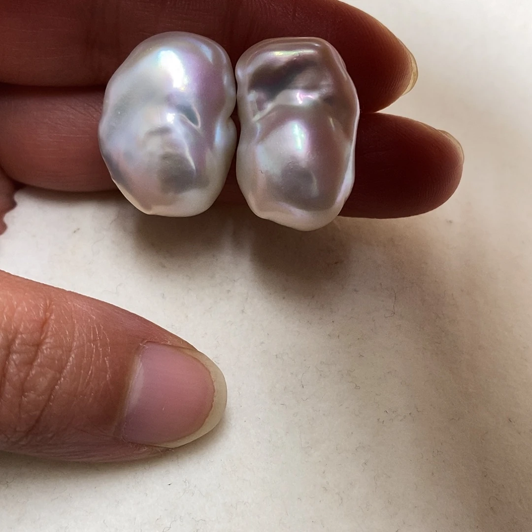 淡水珍珠耳饰18K金镶嵌