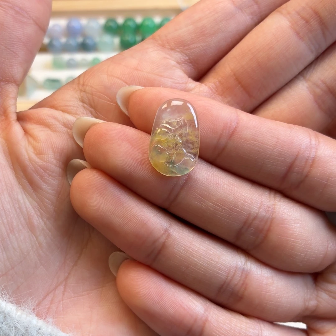 翡翠散珠向日葵色系莲花小牌