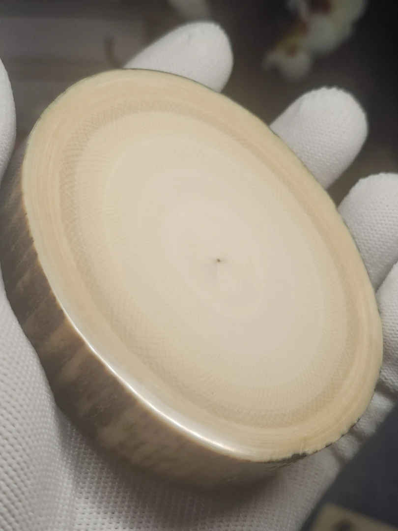 天然猛犸牙爆满纹圆饼子