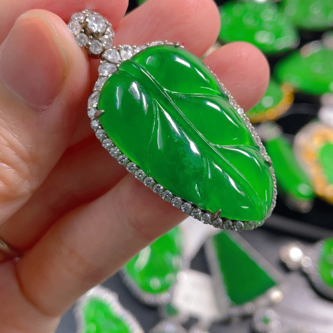 翡翠银S925镶嵌吊坠(不含链)