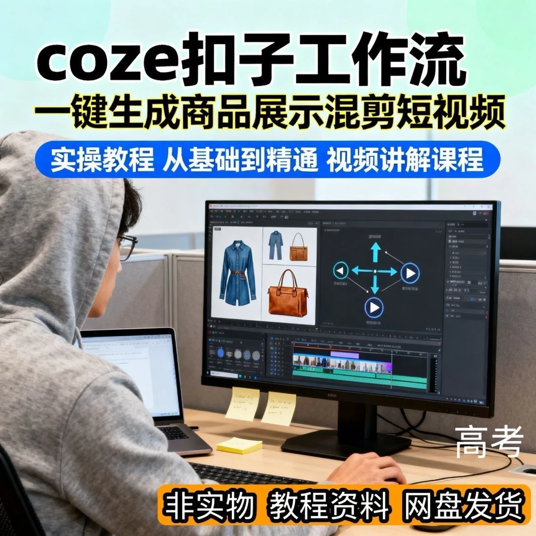 coze扣子工作流一键生成商品展示混剪短视频过原创小学短视频制作