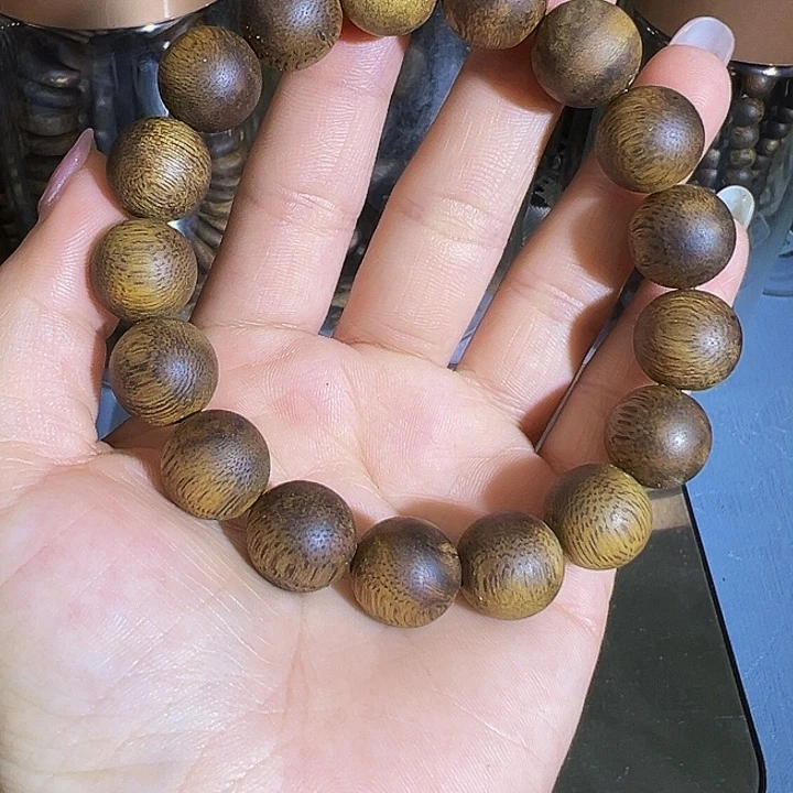 沉香沉香碎屑幸**星九九沉圆珠单圈乌身圆叶1.313