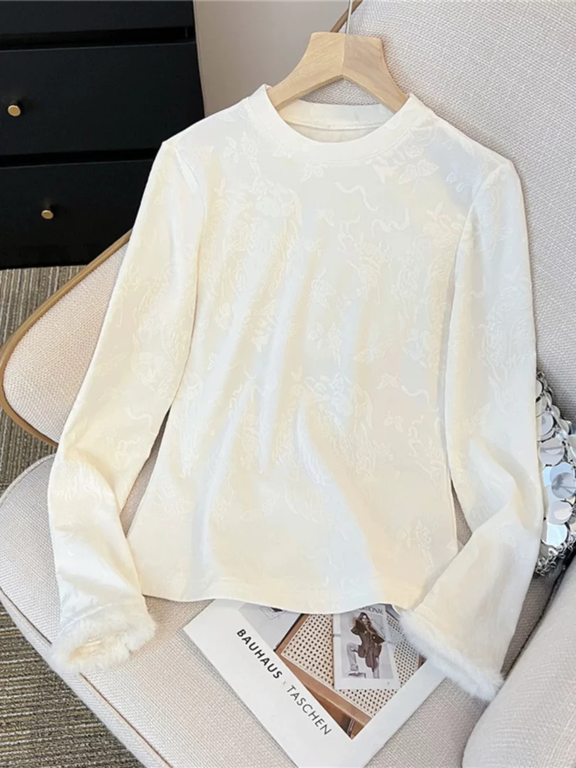 青青家 印花国风打底衫