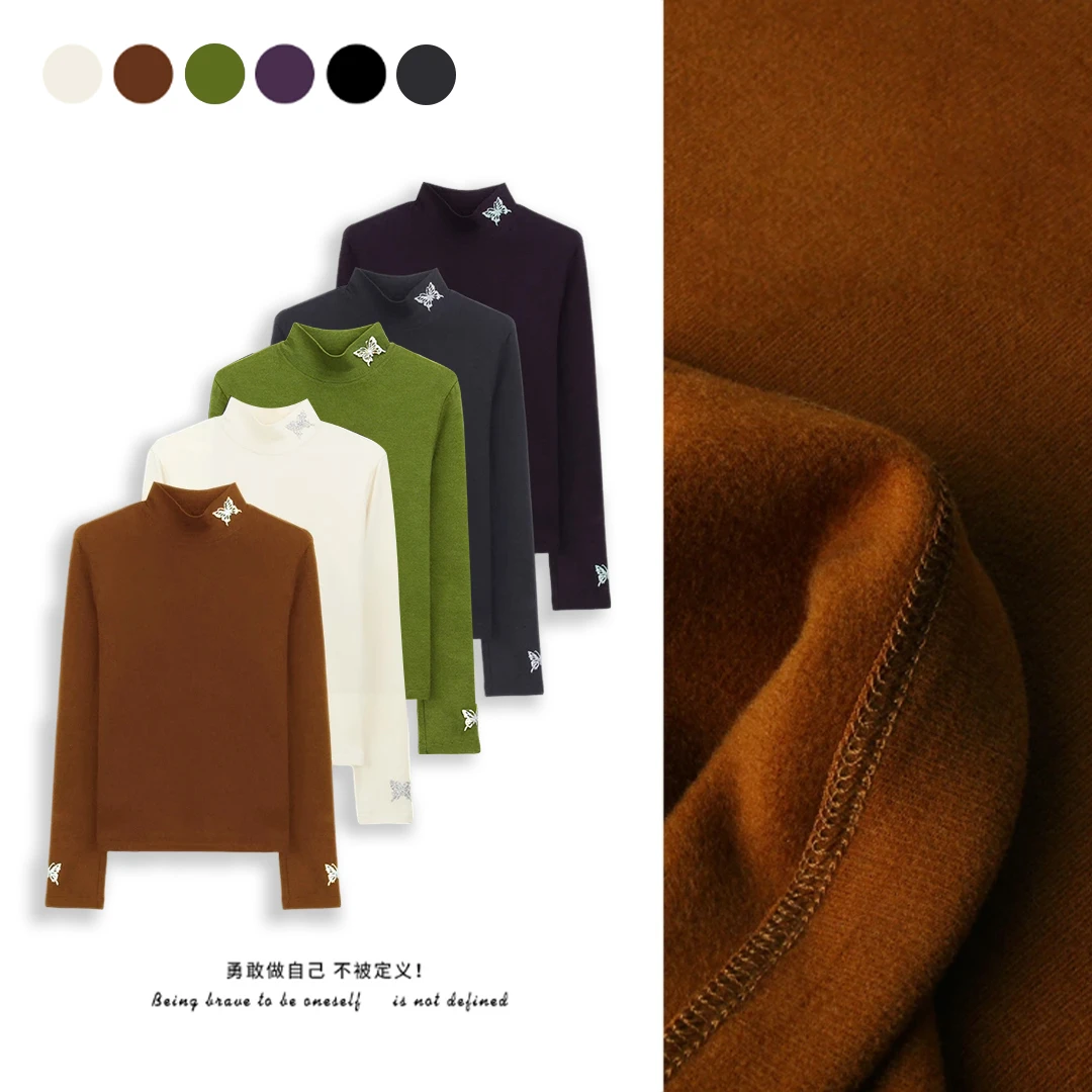 水晶之恋~设计师高定！蝴蝶烫钻潮流小立领长袖！