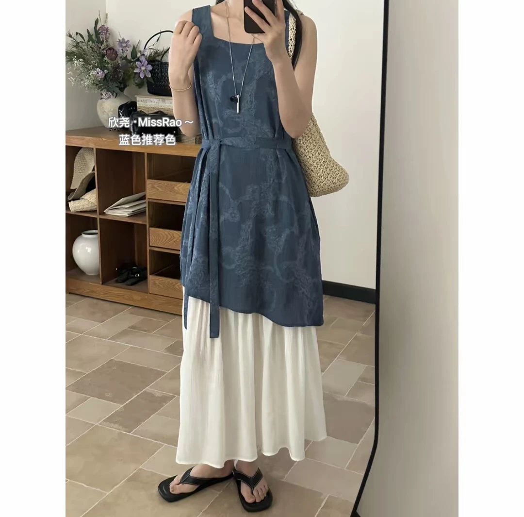 周周专属3显瘦小个子A字裙韩版拼接夏季连衣裙宽松中长款小众