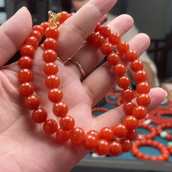 南红玛瑙未镶嵌保山精品公主链8mm