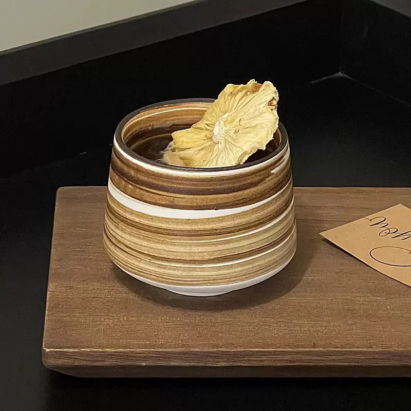 日式手工粗陶磨砂复古风陶瓷咖啡杯功夫茶杯品茗杯